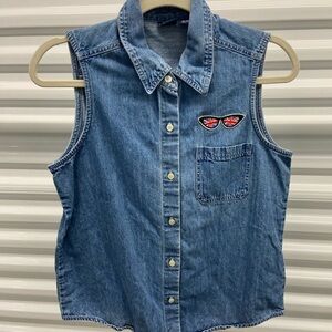 GAP Blue Button Down Shirt Classic Denim Style